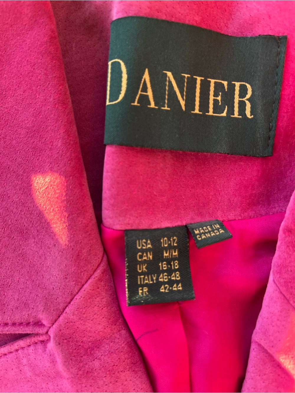 Danier Hot Raspberry Suede Jacket - Picture 6 of 11